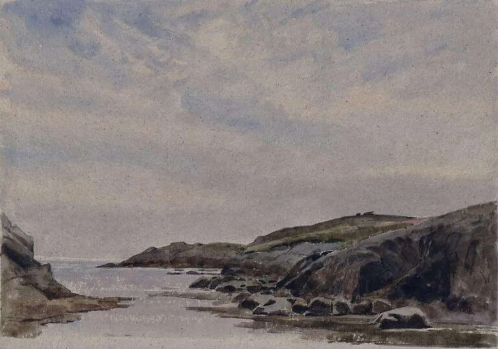 Rhoscolyn, Anglesey, by Lintott, watercolor, 1950