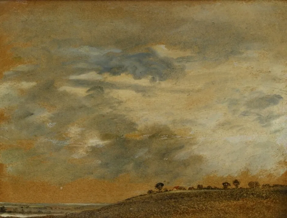 Landscape with scudding clouds, by Lionel Bicknell Constable, unspecified, 1862