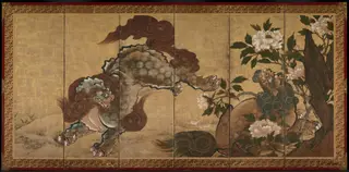 Lions and Tigers in Peony and Bamboo