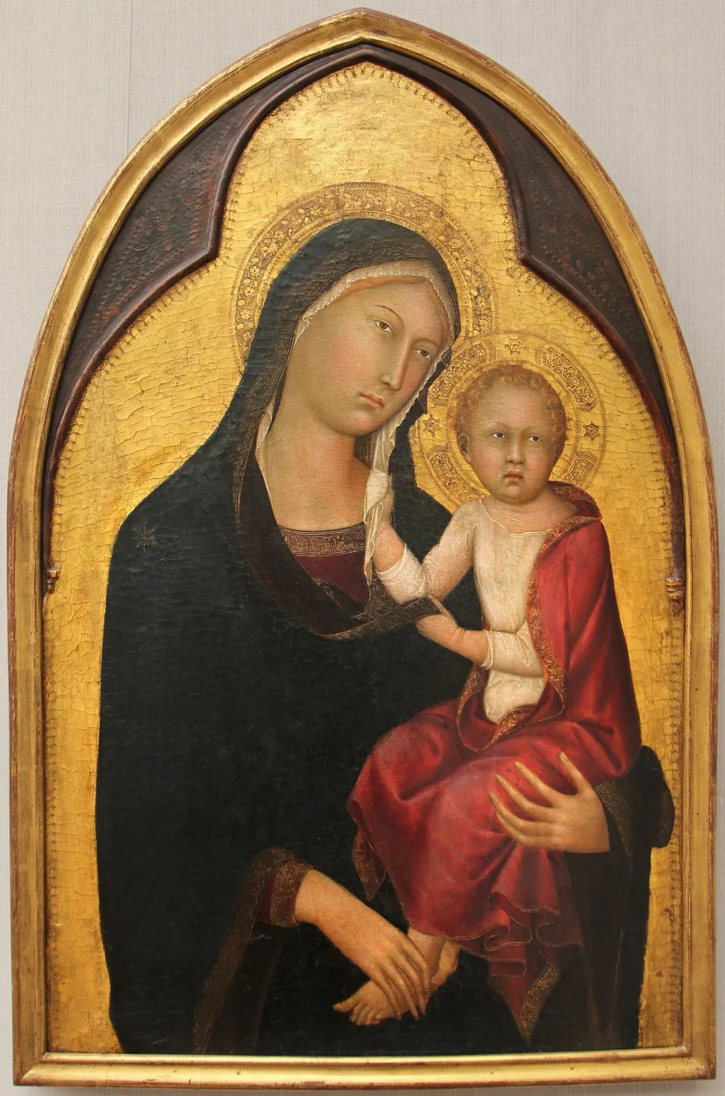 Madonna and Child, by Lippo Memmi, paint, 1400
