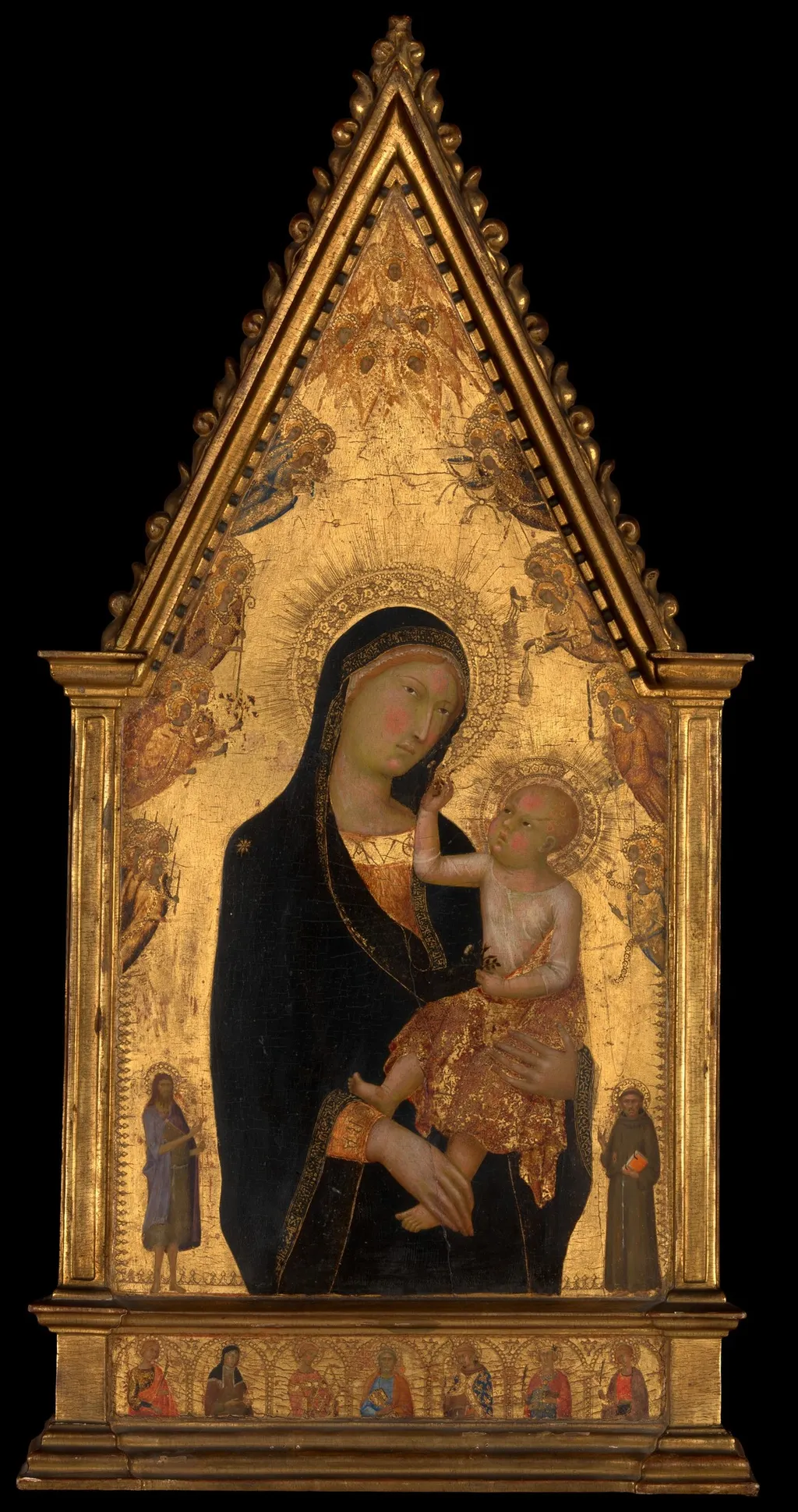 Madonna and Child with Saints and Angels, by Lippo Memmi, tempera, 1350