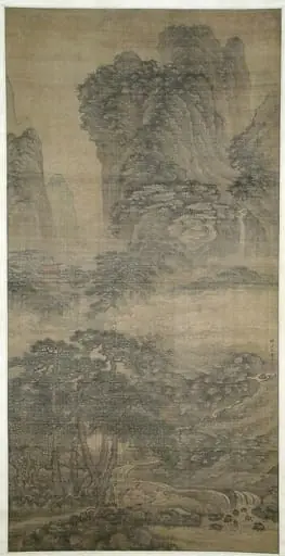 明  傳謝時臣  松溪琴客圖  軸|Listening to the Zither Among Streams and Pines