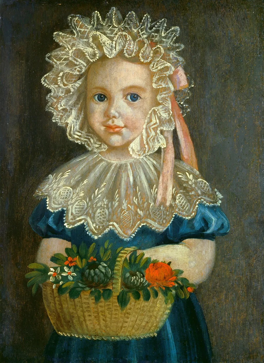 Little Girl with Flower Basket, oil, 1830