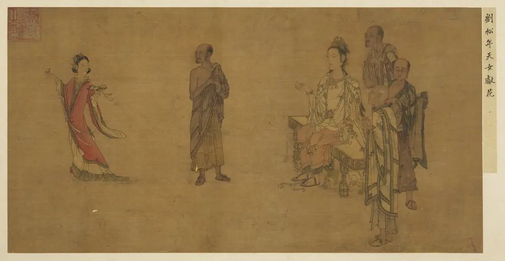 名繪集珍 冊 宋劉松年天女獻花, by Liu Songnian