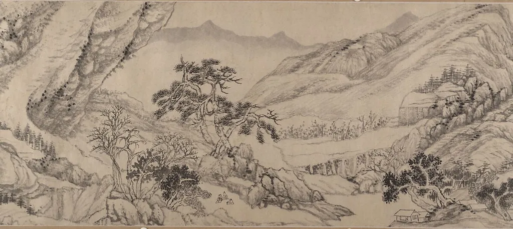 清 柳堉 山水圖 卷|Traveling Amid Streams and Mountains, by Liu Yu, ink, 1680