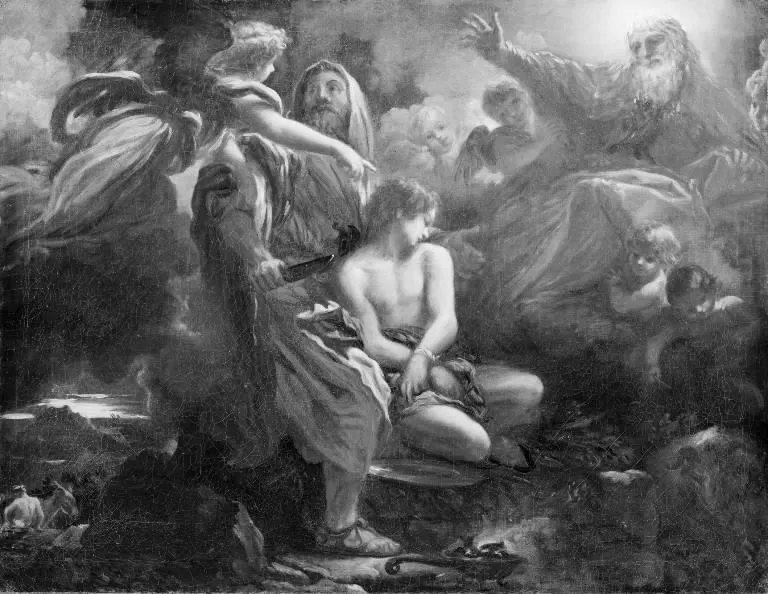 The Sacrifice of Isaac, by Livio Mehus, oil, 1668