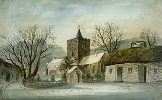 Llanbadarn Fawr Church and 'Black Lion' Inn