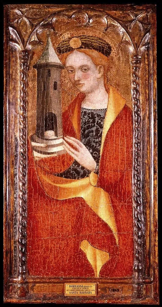 Santa Barbara, by Lluís Borrassà, oil, 1390