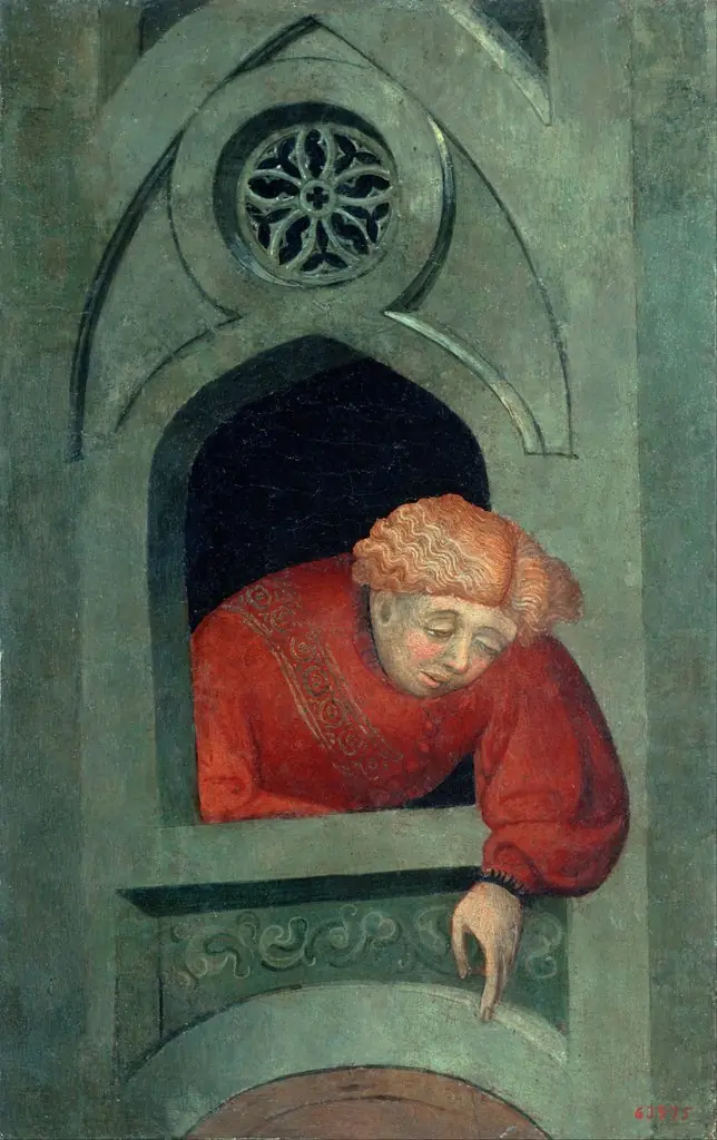 Young Man Leaning out of the Window, by Lluís Borrassà