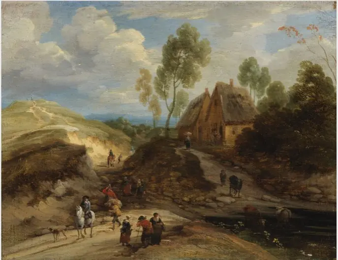 Landscape with Horseman and Peasants, by Lodewijk de Vadder