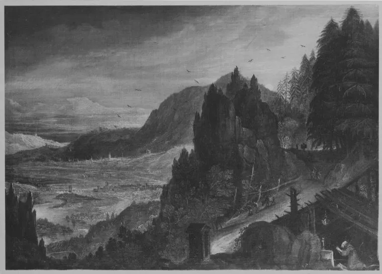 Berglandschaft mit Eremit, by Lodewijk Toeput, unspecified, 1601
