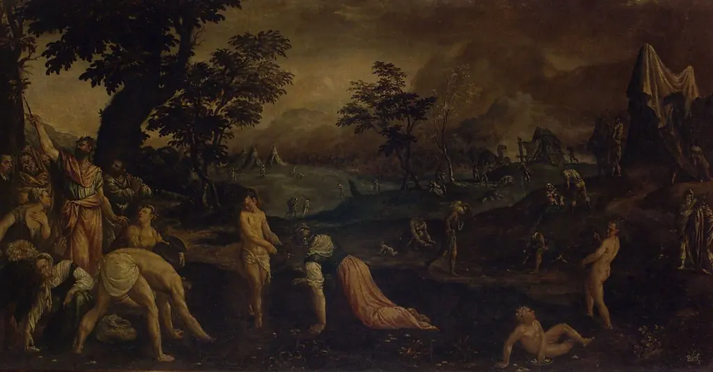 Israelites collecting Manna, by Lodewijk Toeput