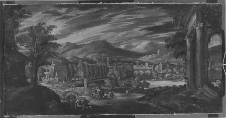 Landschaft mit Stadtansicht, by Lodewijk Toeput