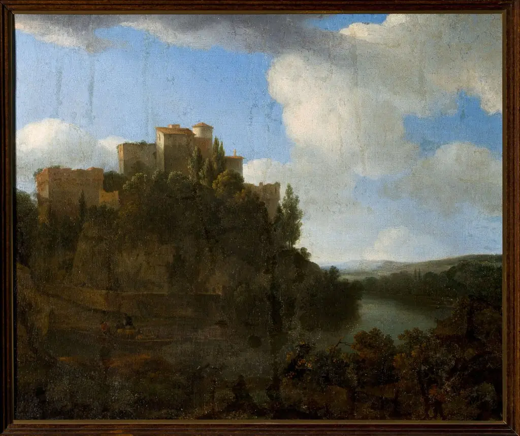 Castle in landscape, by Lodewijk van Ludick