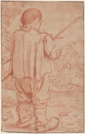 Standing Boy in a Landscape, by Lodovico Carracci
