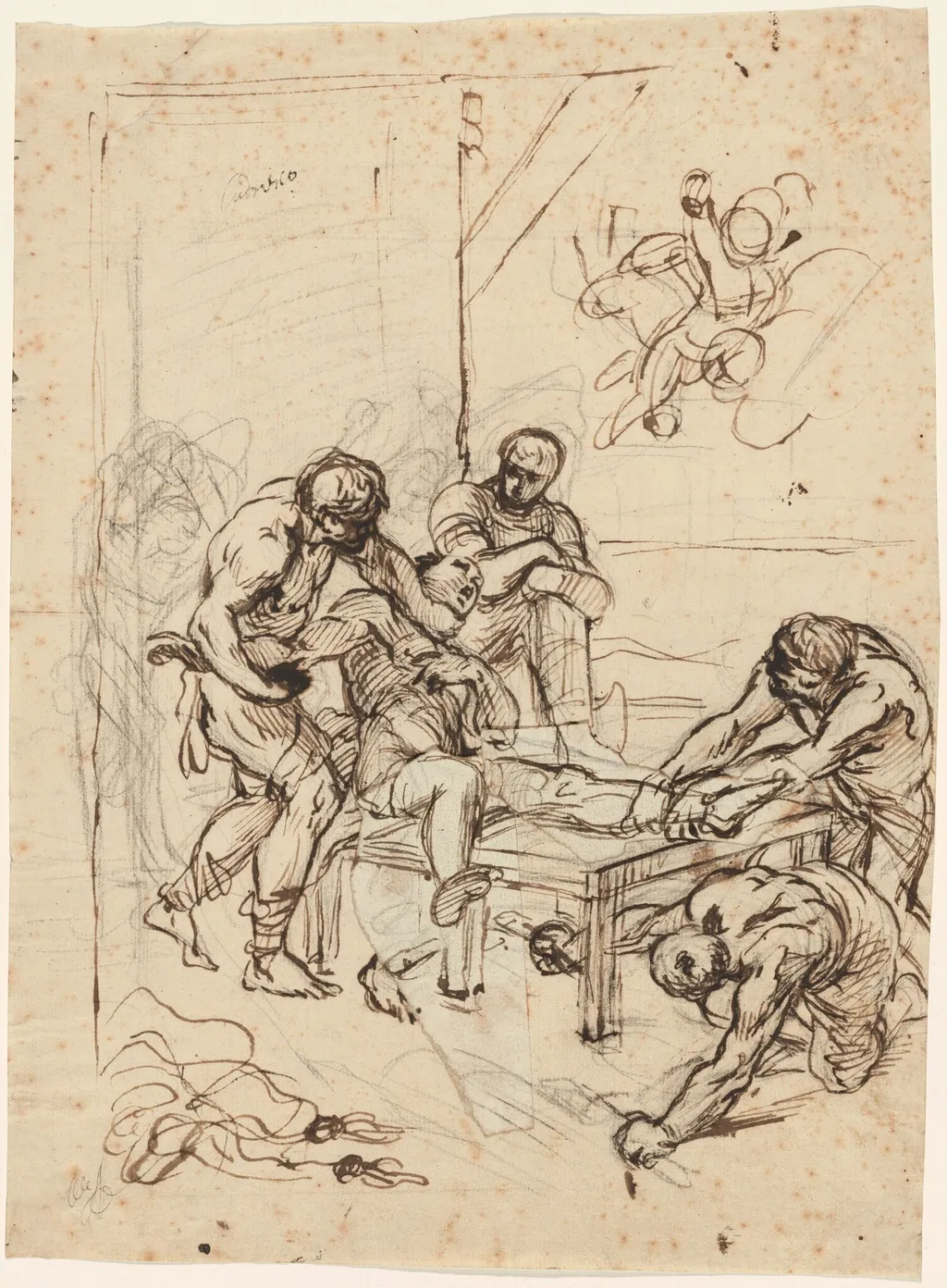 The Martyrdom of Saint Lawrence, by Lodovico Carracci, chalk, 1587