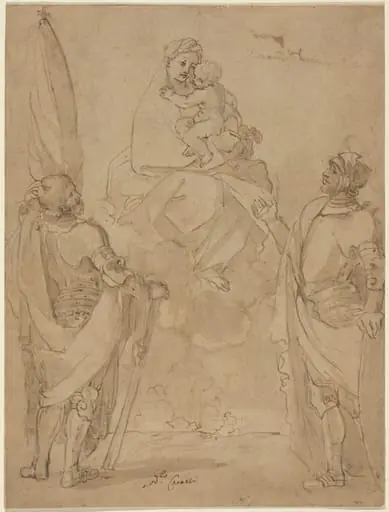 The Virgin and Child Appearing to Saints George and William, by Lodovico Carracci