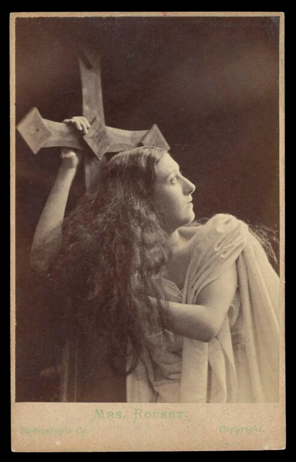 A portrait of 'Mrs Rousby', by London Stereoscopic and Photographic Company, photographic, 1875