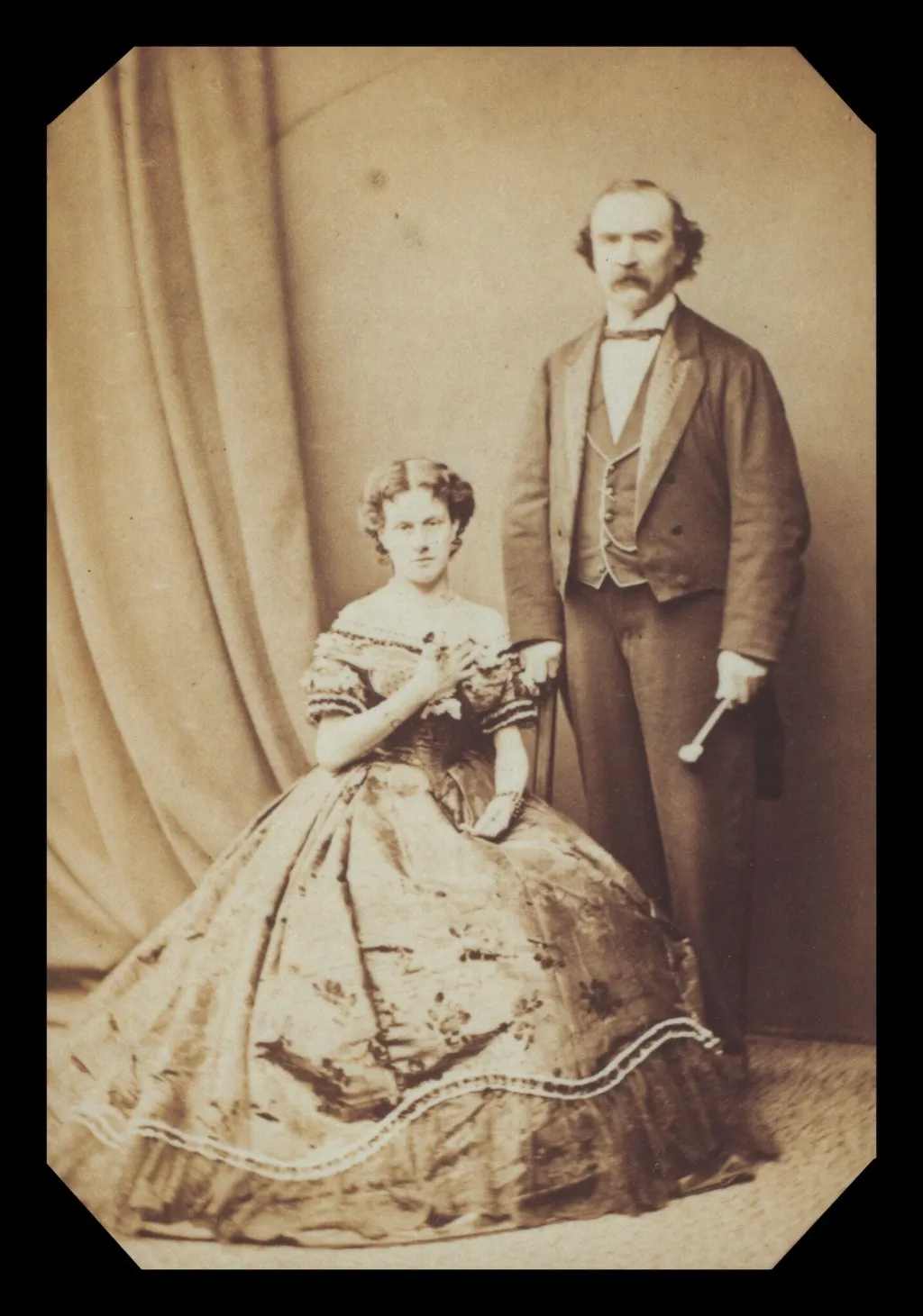 John Henry Anderson 'The Wizard of the North' (1814-1874) and his daughter Louie Anderson, by London Stereoscopic and Photographic Company, photographic, 1850