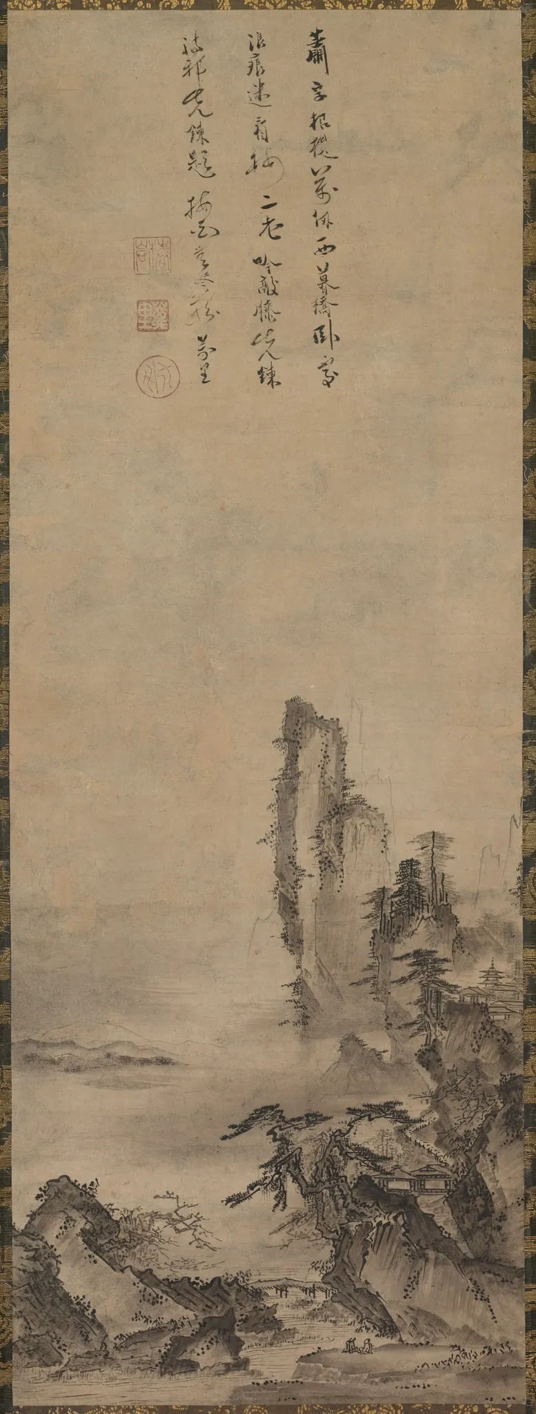 Lonely Temple and Towering Cliff, unspecified, 1490