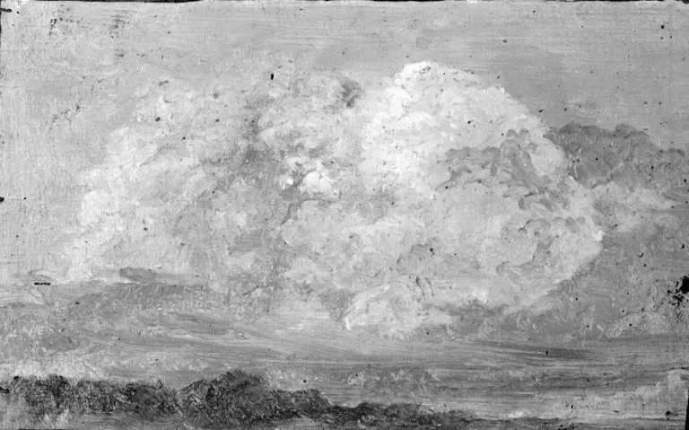 White and Pink Clouds against a Pale Blue Sky, by Lorenz Frølich, unspecified, 1871