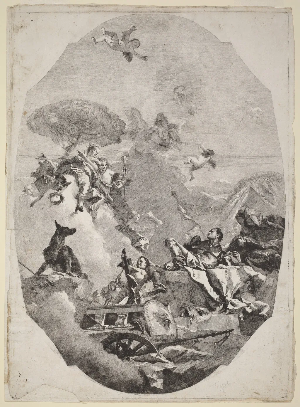 The Triumph of Mars, by Lorenzo Baldissera Tiepolo, ink, 1768