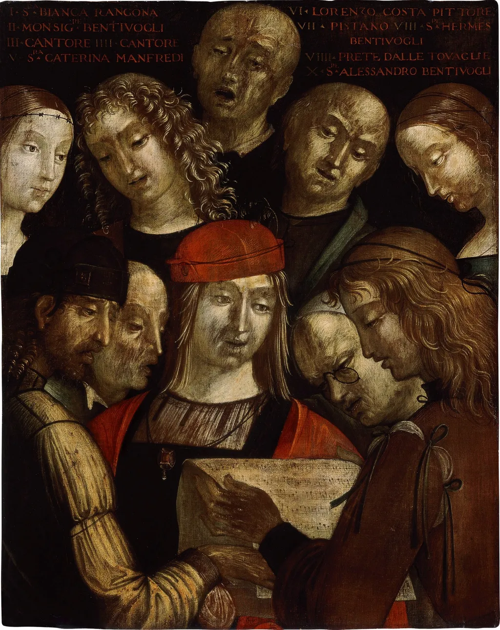 The Bentivoglio Family, by Lorenzo Costa, unspecified, 1497