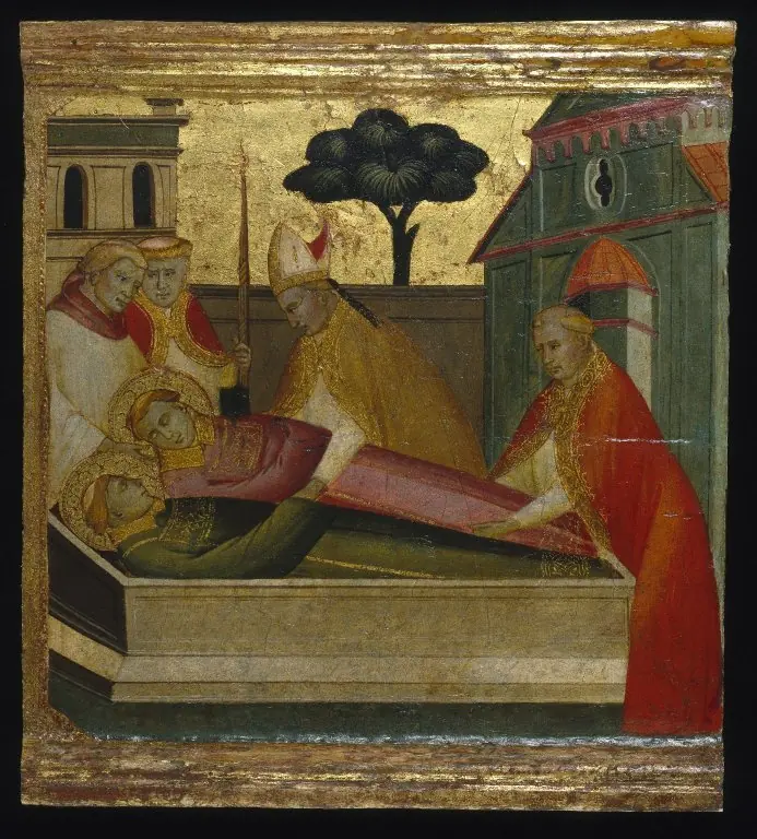 Saint Lawrence Buried in Saint Stephen's Tomb, by Lorenzo di Niccolò