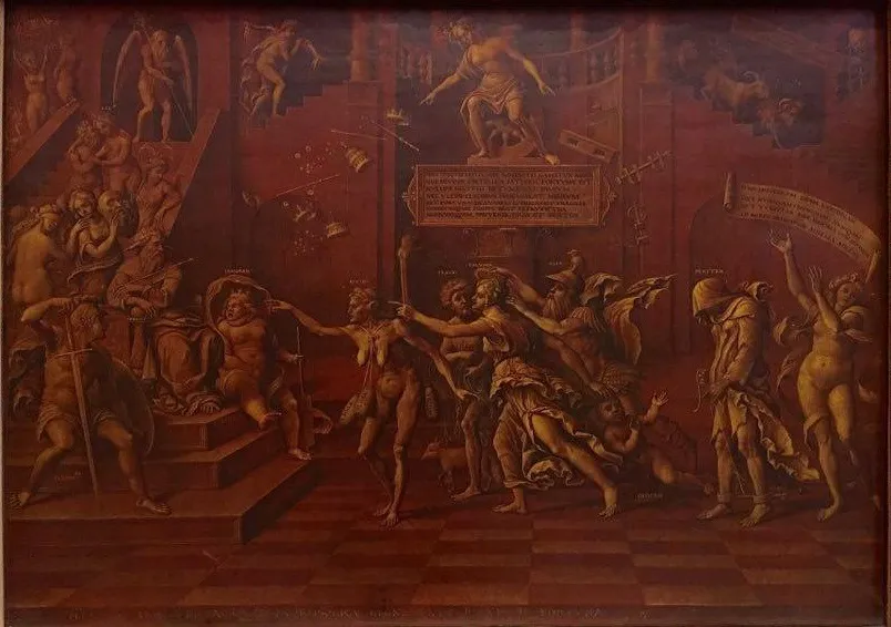 Allegory of Slander or, Allegory of Fortune, by Lorenzo Leonbruno, oil, 1516