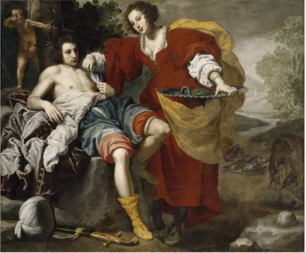 Angelica and Medoro, by Lorenzo Lippi, oil, 1633