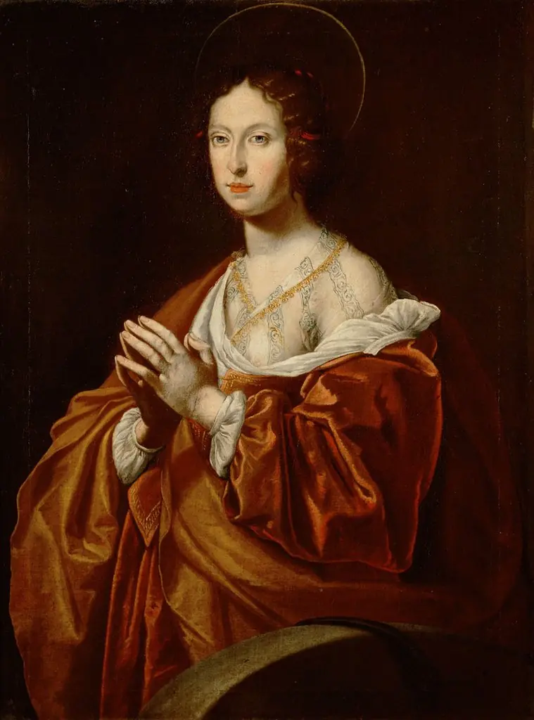 Claudia de' Medici (1604-1648), Erzherzogin, als Hl. Christine von Bolsena, Halbfigur, by Lorenzo Lippi