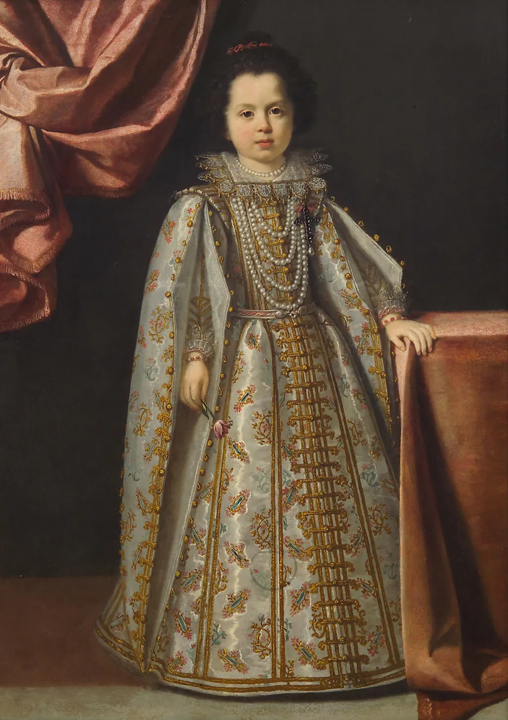Portrait of Vittoria della Rovere (1622-1694) aged 4 or 5, by Lorenzo Lippi, oil, 1627