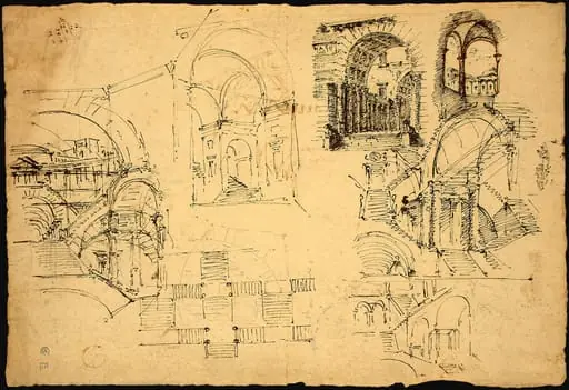 Designs for Palatial Arches [verso], by Lorenzo Sacchetti
