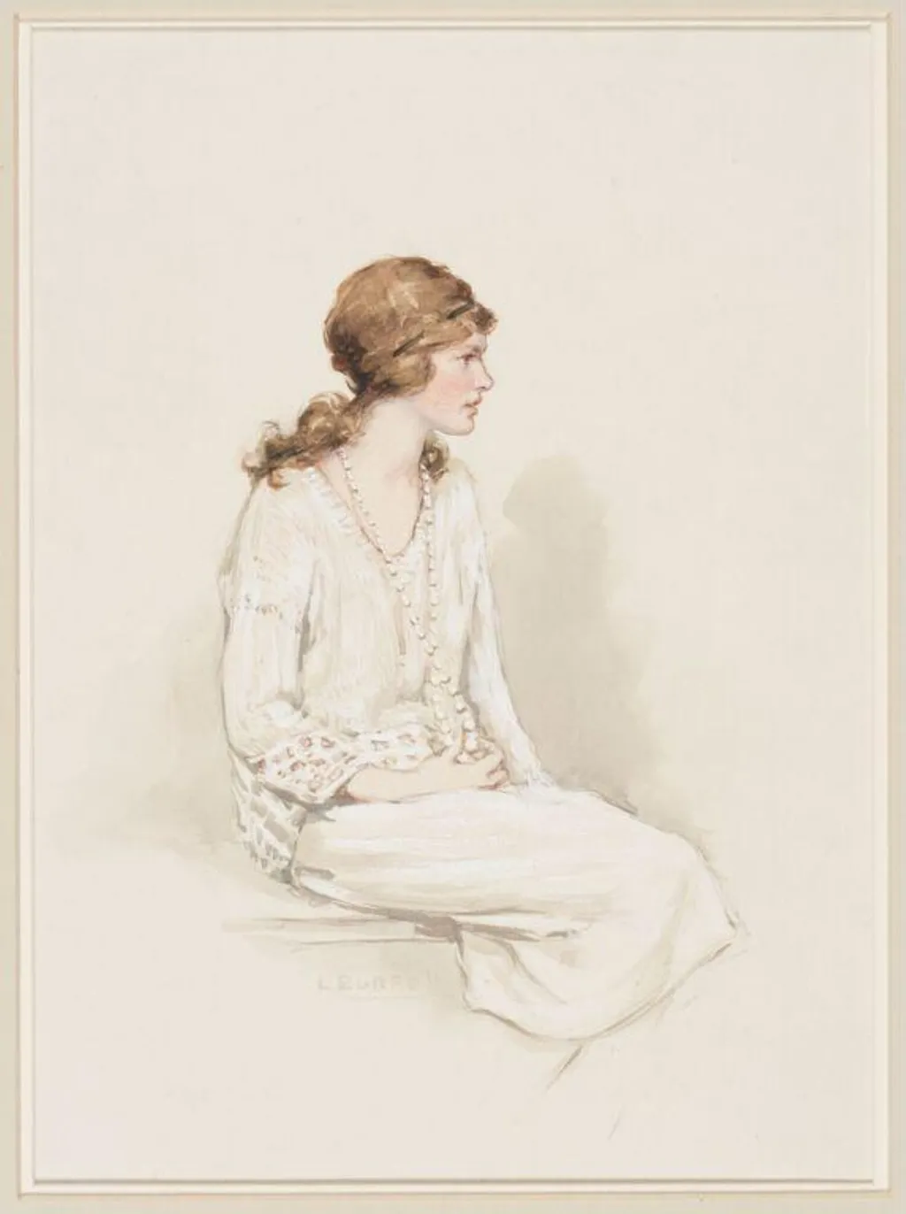 Joan Jackson (later Mrs. W.A. Paton)., by Louie Burrell, watercolor, 1923