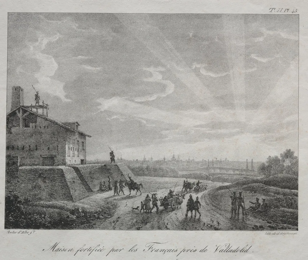 Spanish Campaign: A Building Fortified by the French near Valladolid, by Louis Albert Guislain Bacler d'Albe, 1816
