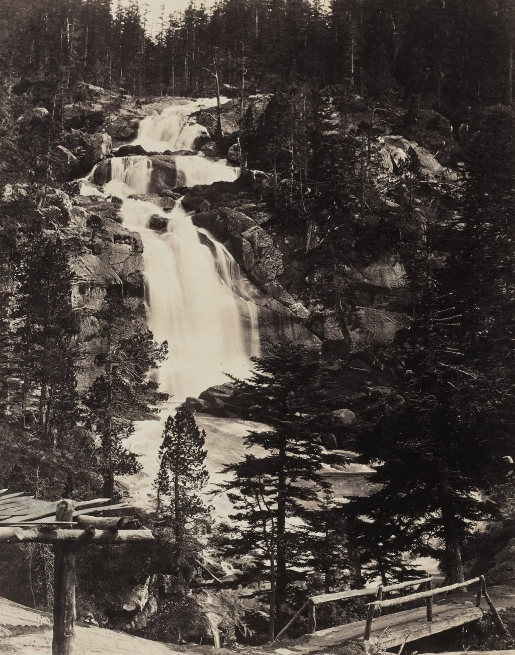 Great Upper Waterfall, High Alps, by Louis-Alphonse Davanne, 1862