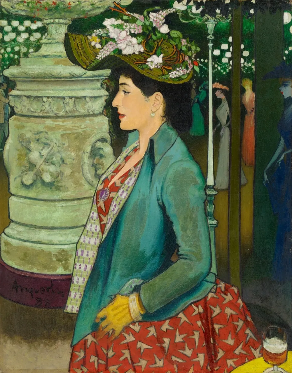 An Elegant Woman at the Élysée Montmartre, by Louis Anquetin, oil, 1894