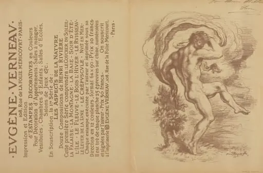 Dancing Nude and Advertisement for Eugène Verneau's "Estampes décoratives" [verso], by Louis Anquetin