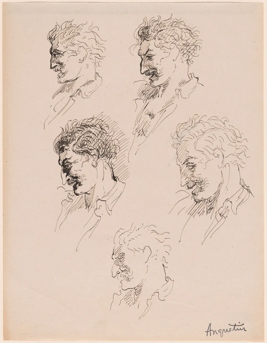 Head Studies, by Louis Anquetin, ink, 1894