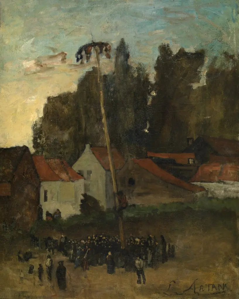 Climbing the Pole, by Louis Artan