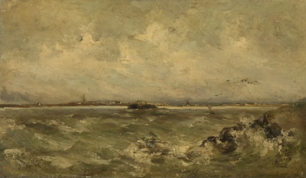 Seascape, by Louis Artan, oil, 1890