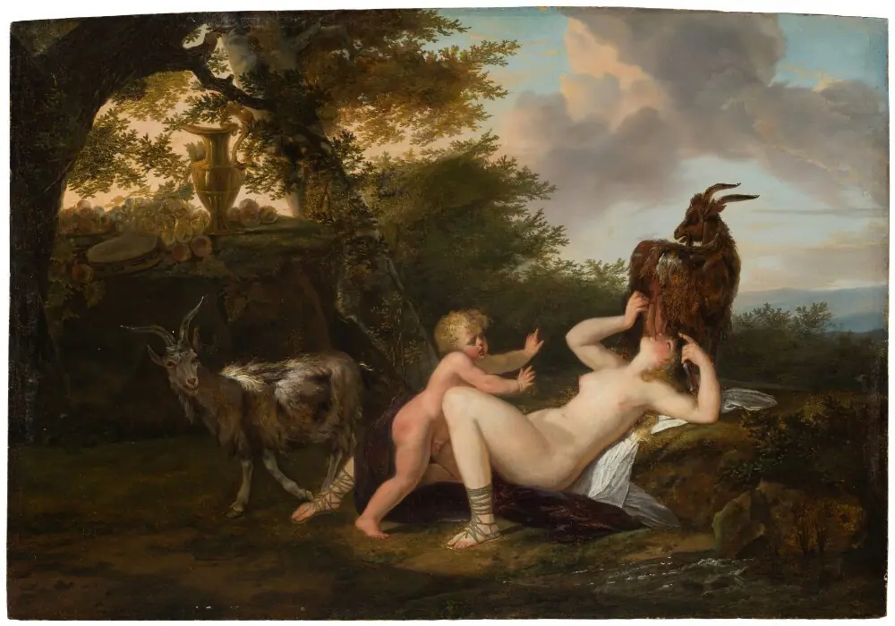 The Nymph Amalthea Suckling a Goat