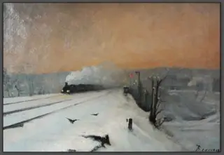 Locomotive par temps de neige