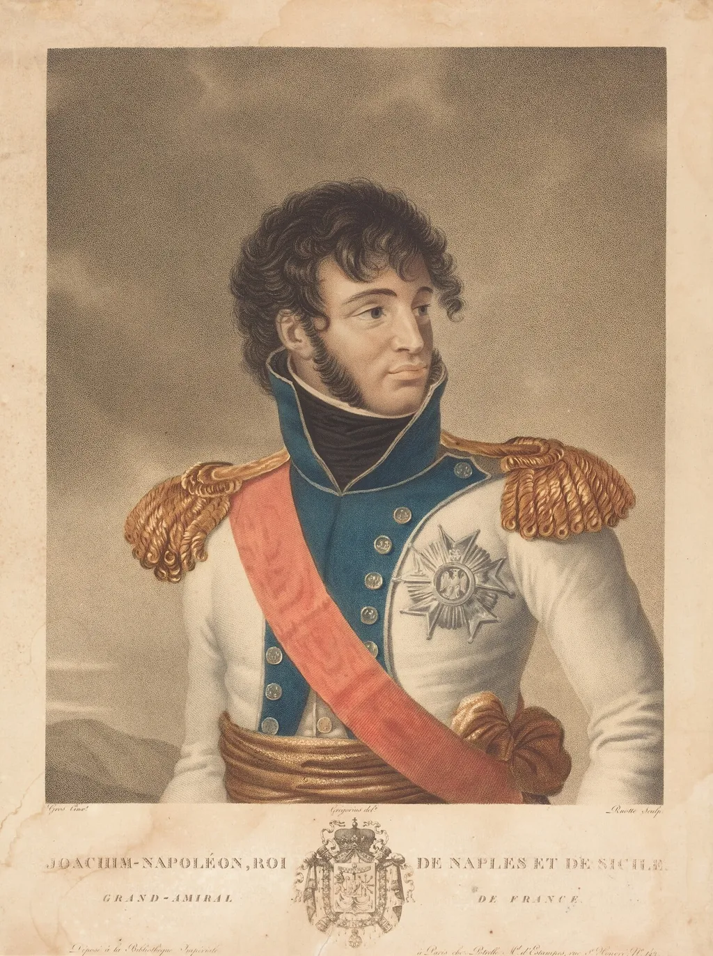 Joachim Murat (Joachim-Napoleon, Roi de Naples et de Sicile, Grand-Admiral de France), by Louis Charles Ruotte, ink, 1780