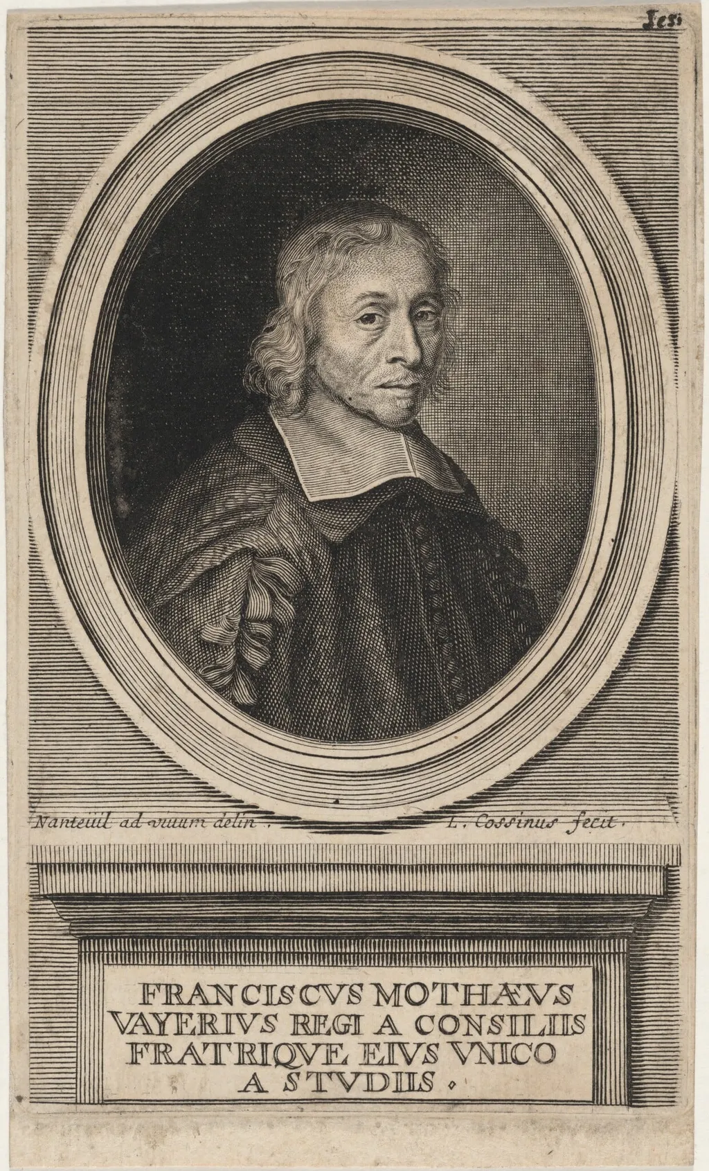 Francis le Mothe le Vayer, by Louis Coquin, ink, 1656