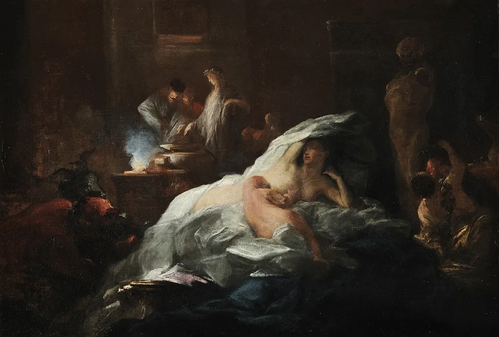 Scène de magie noire ou Bacchanale, by Louis Cretey, oil, 1696