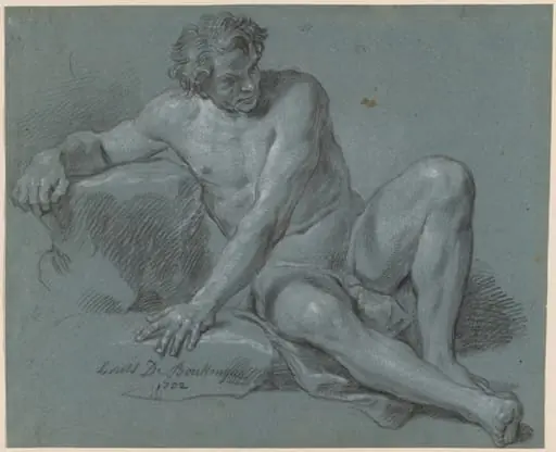 Male Nude Seated on the Ground, by Louis de Boullogne the Younger