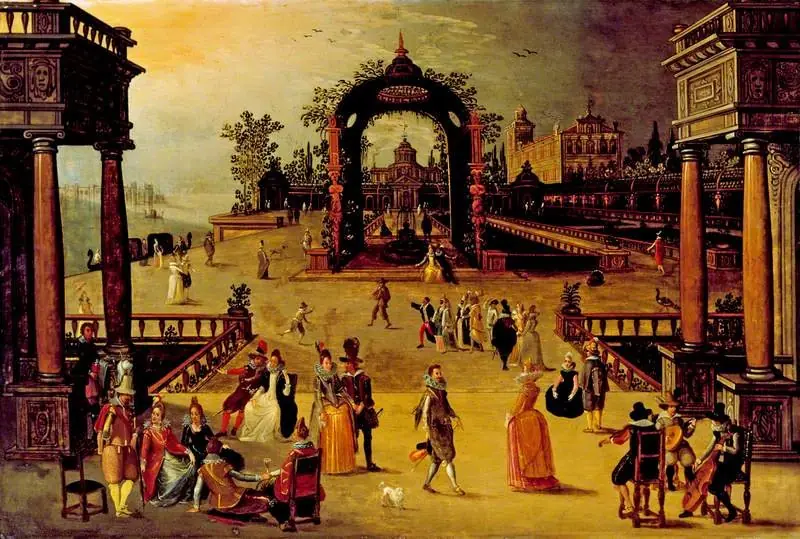 Court of a Venetian Palace, by Louis de Caullery