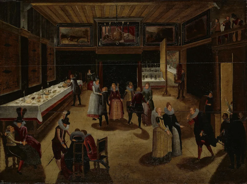 Evening Party, by Louis de Caullery, oil, 1610