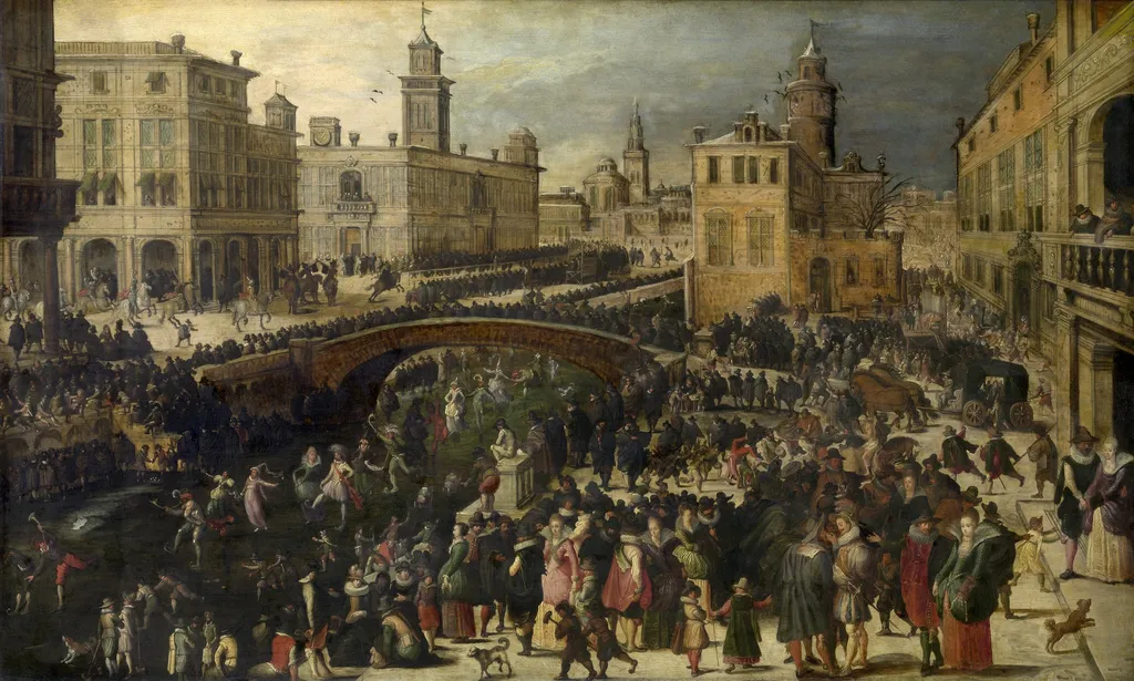 Shrove Tuesday on the Ice, by Louis de Caullery, oil, 1611